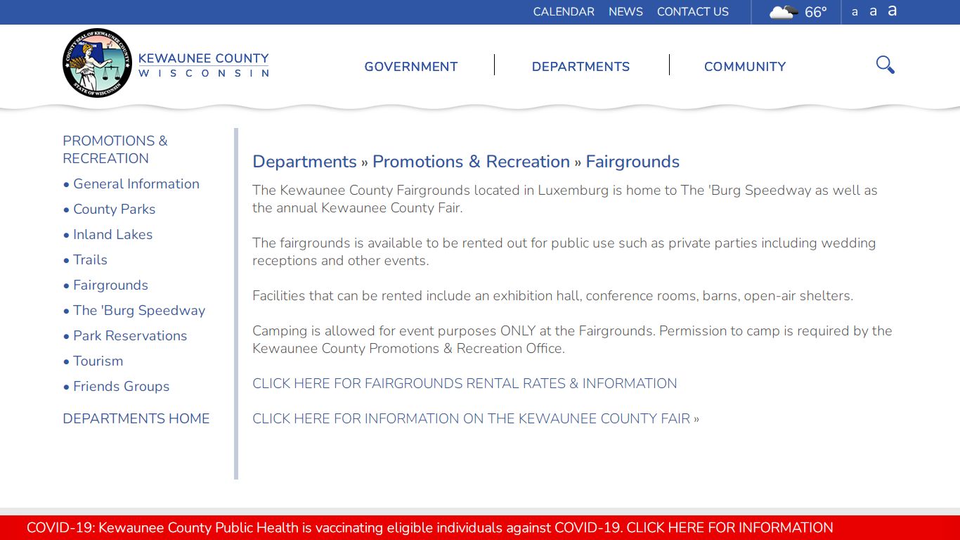 Departments » Promotions & Recreation » Fairgrounds - Kewaunee County